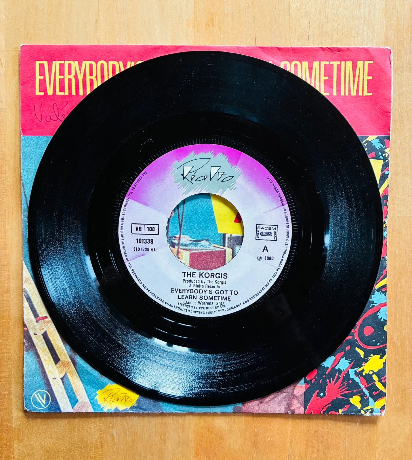 Disco de vinil 45T The Korgis Everybody’s got to learn sometimes. – photo 3